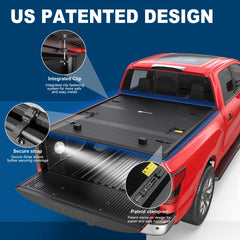 MOSTPLUS 5.6FT FRP Hard 3-Fold Tonneau Cover For 2016-2024 Nissan Titan with Factory Utility Track System