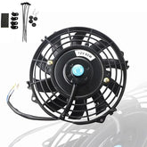 MOSTPLUS Black Universal Electric Radiator Slim Fan Push/Pull 12V + Mounting Kit (7 Inch)