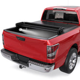 MOSTPLUS 6.5FT Quad-Fold Soft Tonneau Cover For 2016-2024 Nissan Titan & Titan XD Truck Bed