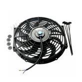 MOSTPLUS 12 Inch Black Universal Electric Radiator Slim Fan Push/Pull 12V + Mounting Kit