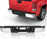 MOSTPLUS Chrome Rear Bumper Assembly For 2007-2013 Chevy Silverado GMC Sierra 1500 Pickup GM1103147 No Park Assist Sensor Holes Steel Complete Back Step Bumpers