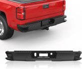 MOSTPLUS Black Rear Bumper Assembly For 2014-2018 Chevy Silverado GMC Sierra 1500 No Park Assist Sensor Holes Complete Back Step Bumpers