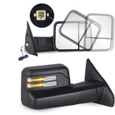 MOSTPLUS Black Mirrors For 2002-2008 Dodge Ram 1500 2003-2009 2500 3500 w/Power Heated & Turn Light (Set of 2)
