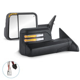 MOSTPLUS Black Mirrors For 2009-2018 Dodge Ram 1500, 2010-2018 2500/3500 w/Power Heating & Turn Light & Puddle Lights (Set of 2)