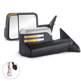 MOSTPLUS Chrome Mirror For 2009-2018 Dodge Ram 1500, 2010-2018 2500/3500 w/Power Heating & Turn Light & Puddle Lights (Set of 2)