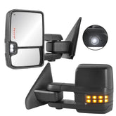 MOSTPLUS Black Mirrors For 2002-2008 Dodge Ram 1500, 2003-2009 Dodge Ram 2500/3500 w/Power Heating & Turn Light & Puddle Lights & DRL (Set of 2)