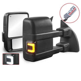 MOSTPLUS Towing Mirror For 2003-2016 Ford F250 F350 F450 F550 Super Duty Power Heated Mirror w/Led Running and Turn Light (Set of 2)