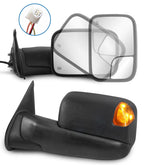 MOSTPLUS Black Tow Mirrors For 2005-2015 Toyota Tacoma w/Power Heating & Turn Light (Set of 2)