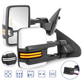 MOSTPLUS Switchback White Painted Tow Mirrors For 1999-2002 Silverado Sierra 2000-2002 Yukon
