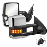 MOSTPLUS Power Heated Towing Mirrors for 2014-2019 Chevy Silverado GMC Serria w/Turn light, Clearance Lamp (Set of 2)-Chrome Not for Diesel Truck