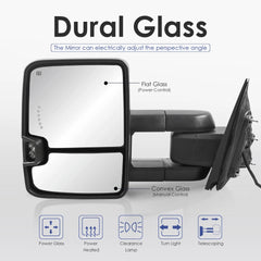MOSTPLUS Power Heated Towing Mirrors for 2014-2019 Chevy Silverado GMC Serria w/Turn light, Clearance Lamp (Set of 2)-Chrome Not for Diesel Truck