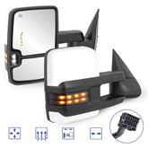 MOSTPLUS White Painted Power Heated Tow Mirrors For 2008-2013 Silverado 1500 2500HD 3500