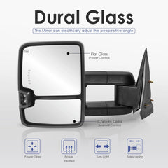 MOSTPLUS White Painted Power Heated Tow Mirrors For 2008-2013 Silverado 1500 2500HD 3500