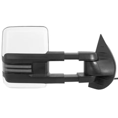 MOSTPLUS White Painted Power Heated Tow Mirrors for 2008-2013 Silverado 1500 2500HD 3500 - Dynamic Turn Signal Lights