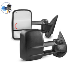 MOSTPLUS Power Heated Towing Mirrors for 2008-2013 Chevy Silverado Suburban Tahoe GMC Serria Yukon with Arrow Signal Light (Set of 2)