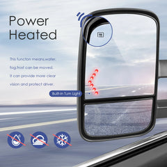 MOSTPLUS Power Heated Towing Mirrors for 2008-2013 Chevy Silverado Suburban Tahoe GMC Serria Yukon with Arrow Signal Light (Set of 2)