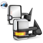 MOSTPLUS Chrome Power Heated Tow Mirrors For 2003-2006 GMC Sierra 1500 With Dynamic Signal