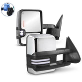 MOSTPLUS Chrome Power Heated Tow Mirror For 2003-2007 Silverado Sierra 1500 2500 3500