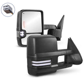 MOSTPLUS Power Heated Towing Mirrors For 1999-2002 Chevy Silverado Suburban Tahoe GMC Serria Yukon w/Sequential Turn light(Set of 2)-Black
