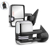 MOSTPLUS Power Heated Towing Mirrors For 2008-2013 Chevy Silverado Suburban Tahoe GMC Serria Yukon w/Sequential Turn light (Set of 2)-Chrome