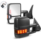 MOSTPLUS Tow Mirrors For 2008-2013 Chevy Silverado Suburban GMC Sierra Yukon w/Power Heating & Turn Light & Daytime Running Light Black