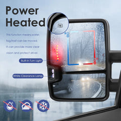 MOSTPLUS Chrome Power Folding Tow Mirrors For 2014-2018 Silverado Sierra 1500