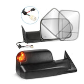 MOSTPLUS Tow Mirrors For 1998-2001 Dodge Ram 1500 | For 1998-2002 Dodge Ram 2500/3500 w/Power Heating & Turn Light Black