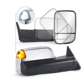 MOSTPLUS Tow Mirrors For 1998-2002 Dodge Ram 1500/2500/3500 w/Power Heating Chrome