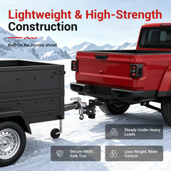 MOSTPLUS Trailer Hitch, 2.5 Inch Receiver, 4" Adjustable Height 8,000-20,000 LBS GTW, Dual Ball Mount with 2" & 2-5/16" Balls, Heavy Duty Towing Hitch for Most Truck & SUV