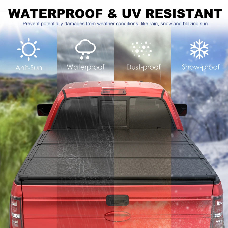 MOSTPLUS 6.5FT Hard 3-Fold Tonneau Cover For 2015-2025 Ford F150 F-150