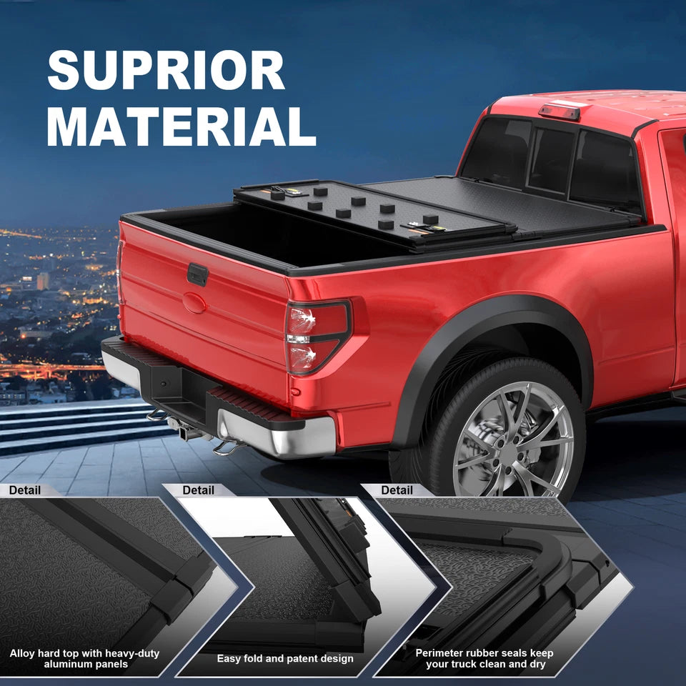 MOSTPLUS 4.5FT Hard 3-Fold Tonneau Cover For 2022-2025 Ford Maverick