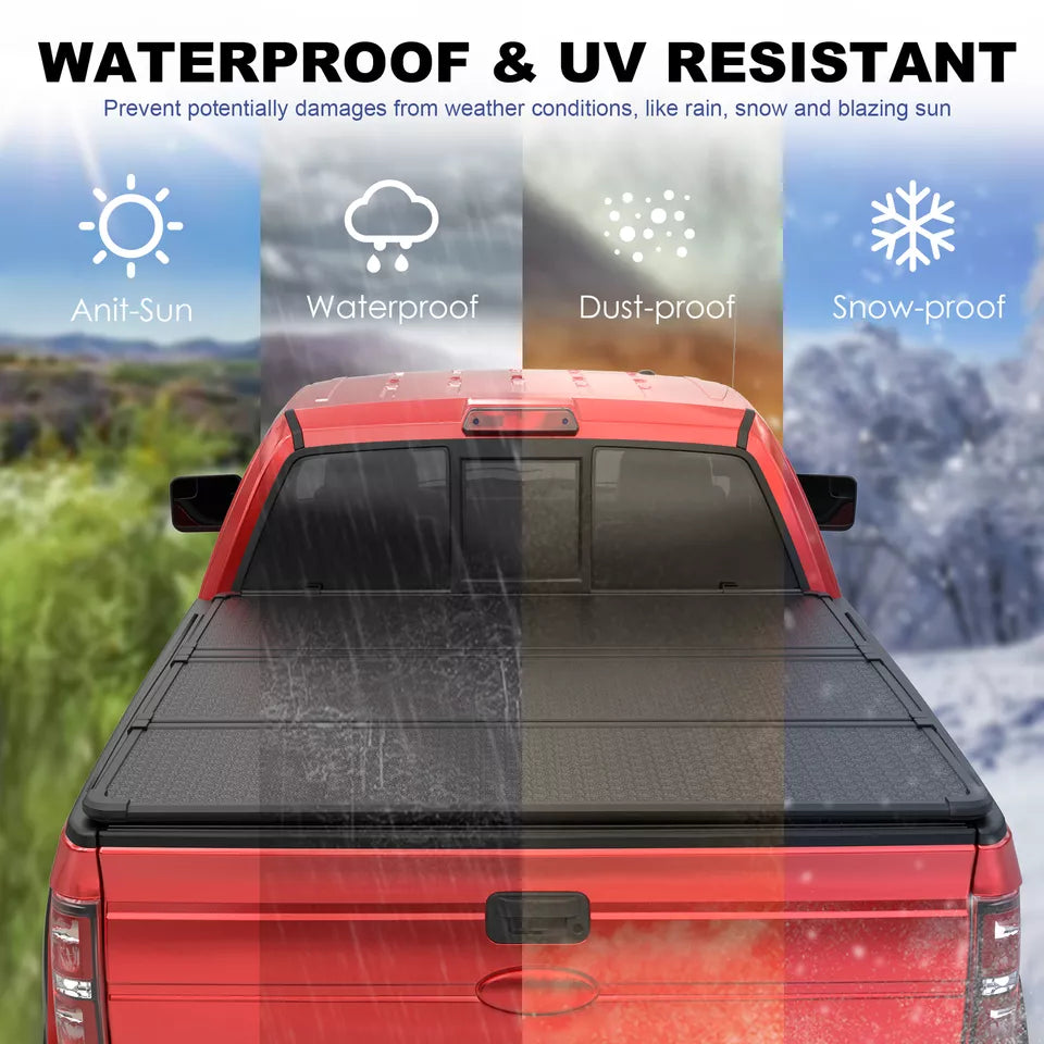 MOSTPLUS 4.5FT Hard 3-Fold Tonneau Cover For 2022-2025 Ford Maverick