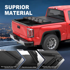 MOSTPLUS 5.8FT Hard 3-Fold Tonneau Cover For 2007-2013 Chevy/GMC Silverado Sierra 1500 Fleetside Truck Bed
