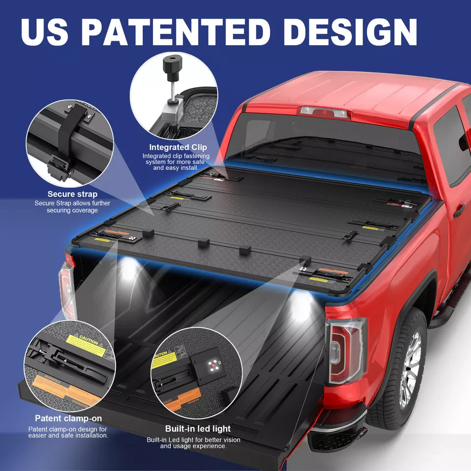 MOSTPLUS 5.8FT Hard 4-Fold Tonneau Cover For 2007-2013 Silverado Sierra 1500