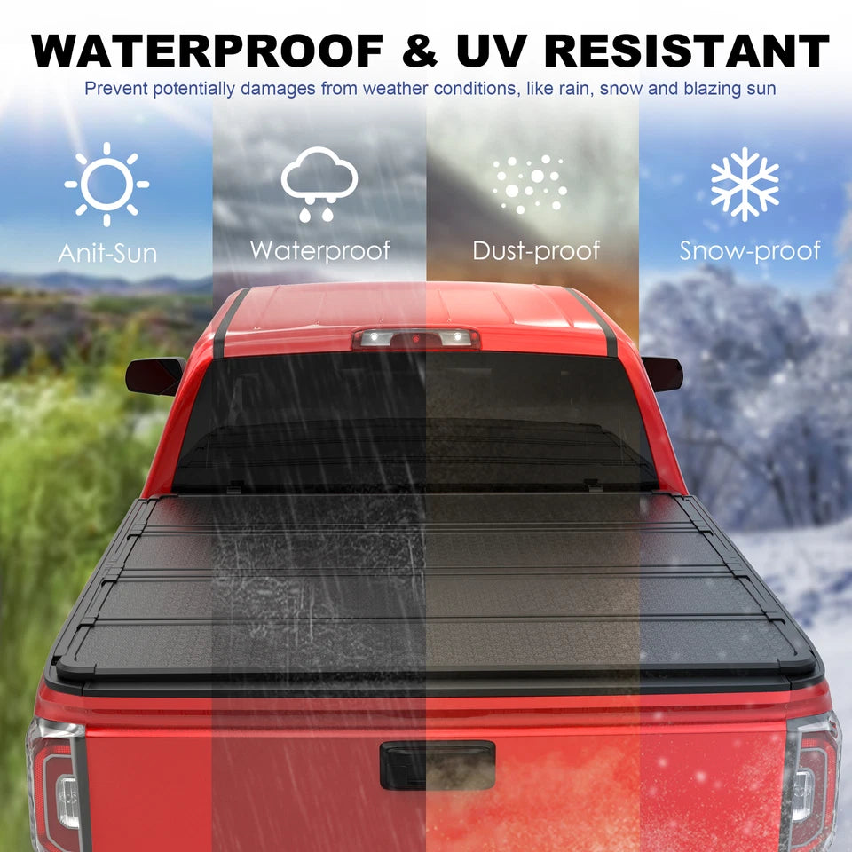 MOSTPLUS 5.8FT Hard 4-Fold Tonneau Cover For 2007-2013 Silverado Sierra 1500
