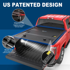 MOSTPLUS 3-Fold 6.5FT FRP Hard Tonneau Cover For 1999-2007 Chevy Silverado/GMC Sierra 1500/2500/2500 HD/3500/3500 HD Truck Bed