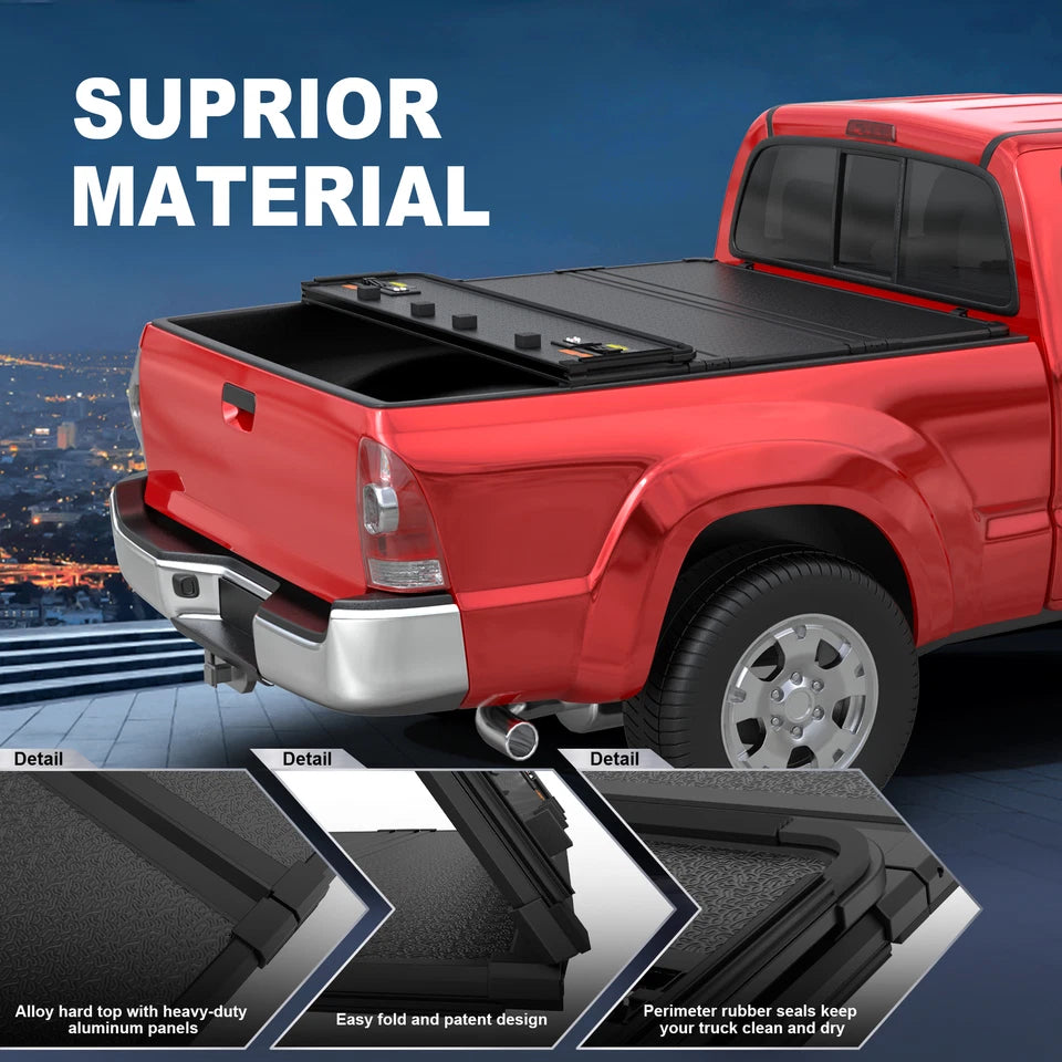 MOSTPLUS 5.5FT Hard 4-Fold Tonneau Cover For 2007-2013 Toyota Tundra