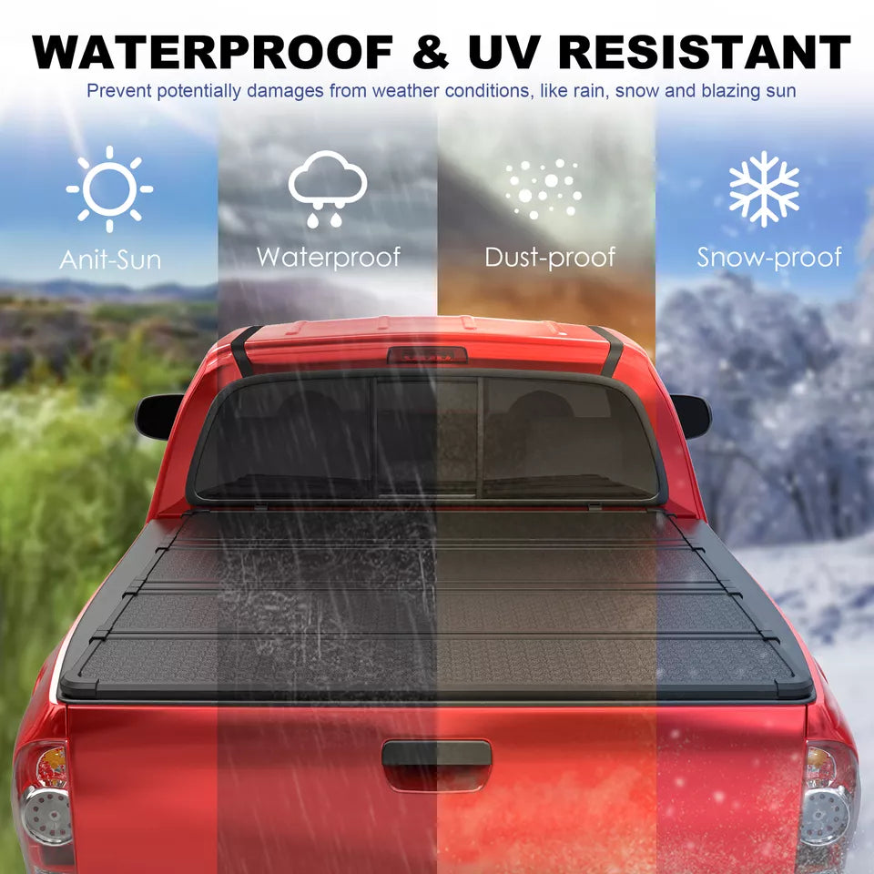 MOSTPLUS 5.5FT Hard 4-Fold Tonneau Cover For 2007-2013 Toyota Tundra