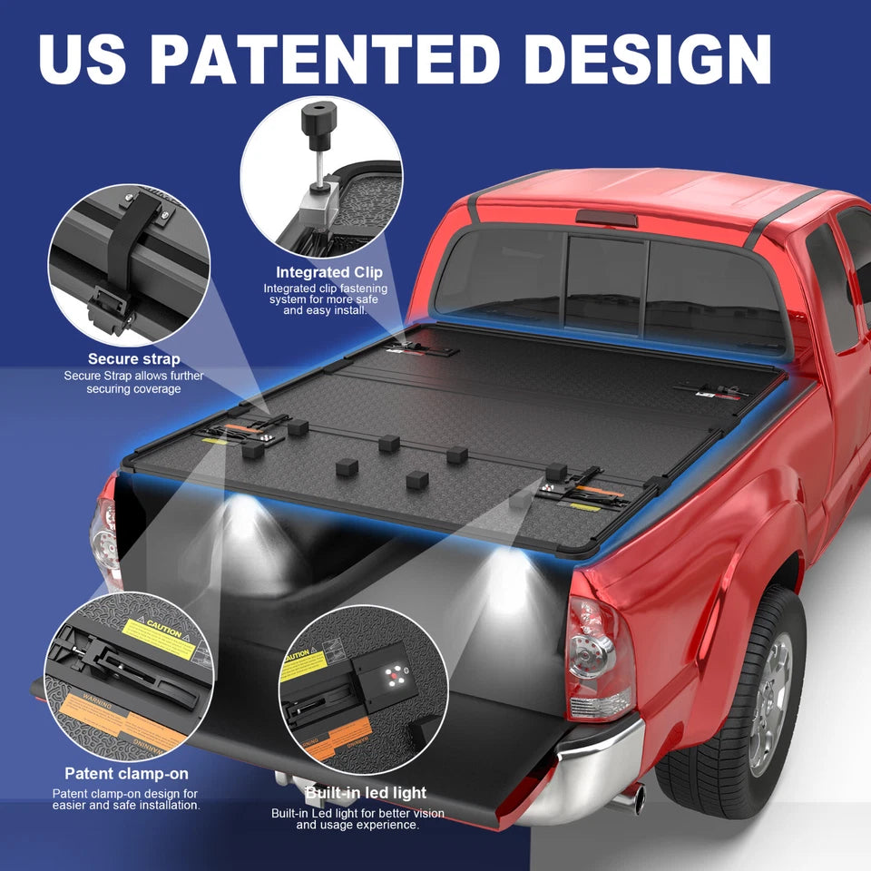 MOSTPLUS 5FT Hard 3-Fold Tonneau Cover For 2016-2023 Toyota Tacoma