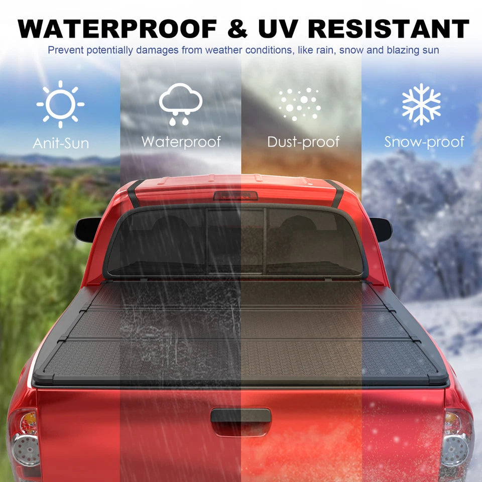 MOSTPLUS 5FT Hard 3-Fold Tonneau Cover For 2016-2023 Toyota Tacoma