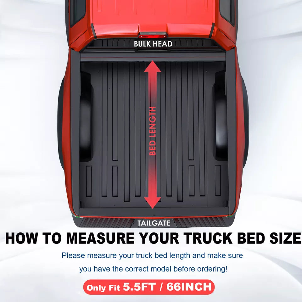 MOSTPLUS 5.5FT FRP Hard 3-Fold Tonneau Cover For 2007-2021 Toyota Tundra