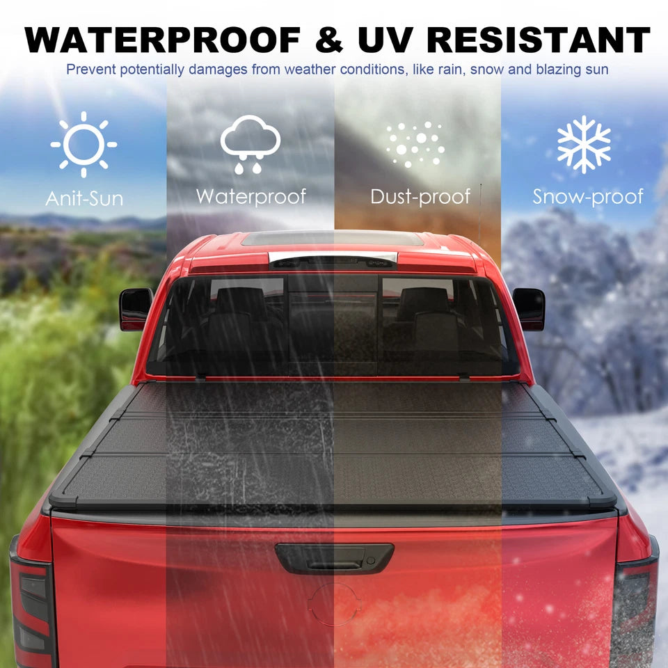 MOSTPLUS 5.7FT Hard 3-Fold Tonneau Cover For 2016-2024 Nissan Titan