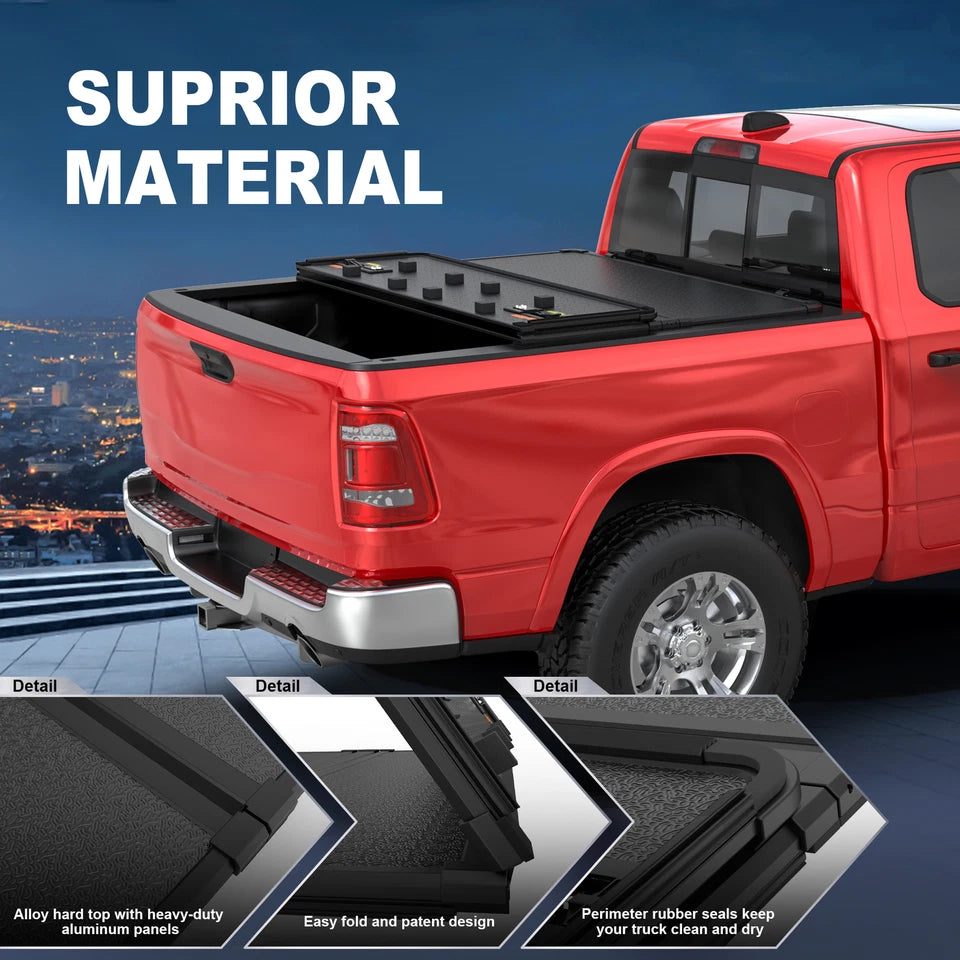 MOSTPLUS 5.5FT Hard 3-Fold  Tonneau Cover For 2004-2015 Nissan Titan