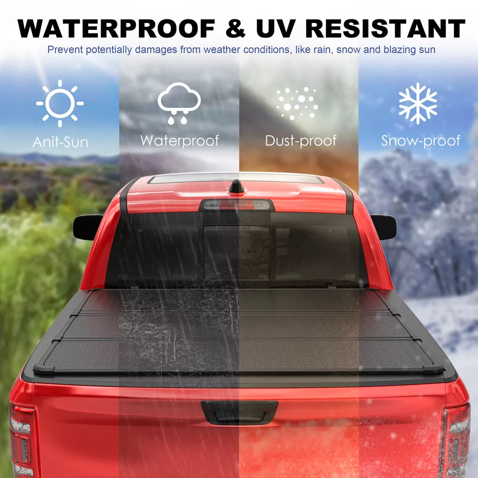 MOSTPLUS 5.5FT Hard 3-Fold  Tonneau Cover For 2004-2015 Nissan Titan