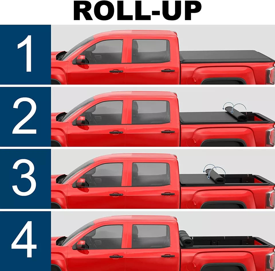 MOSTPLUS 5FT Soft Roll Up Tonneau Cover For 2019-2025 Ford Ranger