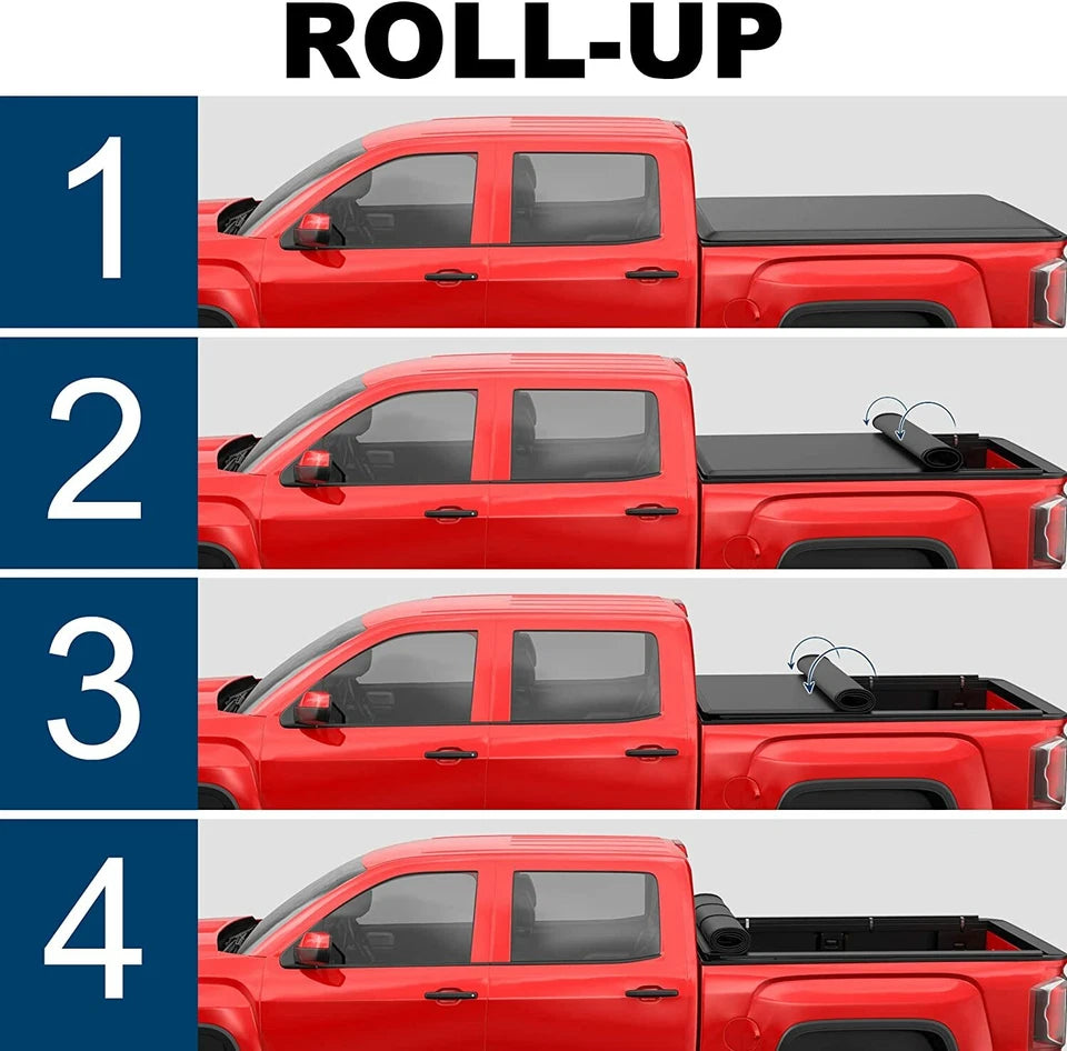 MOSTPLUS 5FT Soft Roll Up Tonneau Cover For 2015-2025 Chevrolet Colorado GMC Canyon