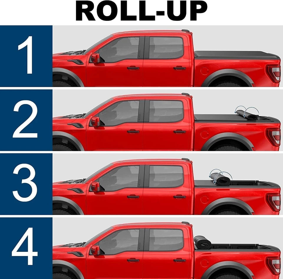 MOSTPLUS 5.5FT Soft Roll-Up Tonneau Cover For 2004-2015 Nissan Titan