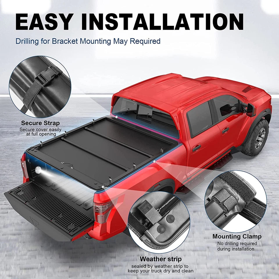 MOSTPLUS 6.5FT Soft Roll Up Tonneau Cover For 2016-2024 Nissan Titan with or without Utilitrack