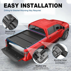 MOSTPLUS 5.5FT Soft Roll Up Tonneau Cover For 2016-2024 Nissan Titan (NON-XD)