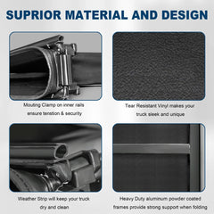 MOSTPLUS 5.5FT Soft 3-Fold Tonneau Cover For 2004-2008 Ford F150 Styleside Truck Bed